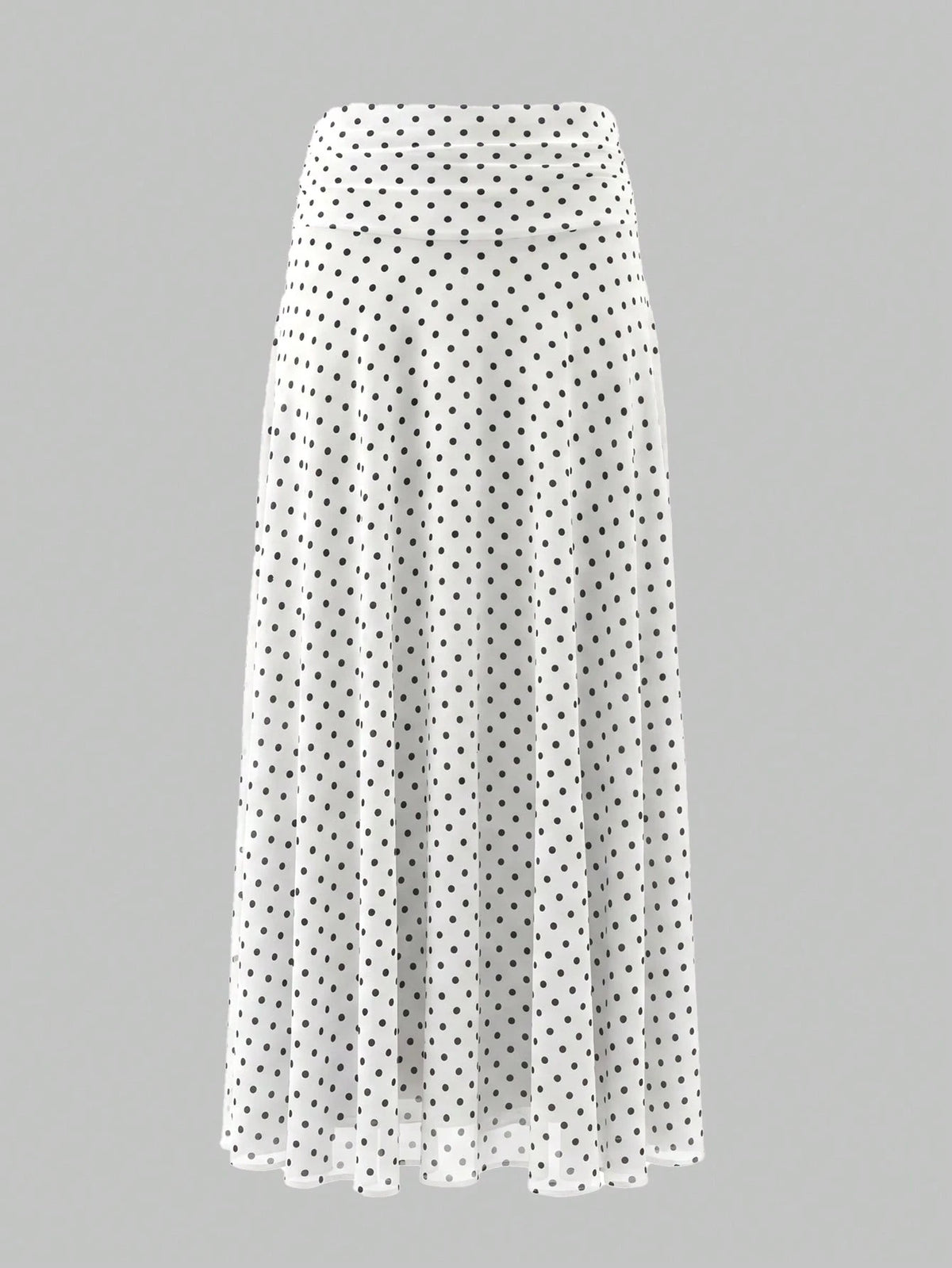 Elegant Women's Mid-Length Asymmetric Polka Dot Dress, Made Of Moderately Elastic Knit Fabric