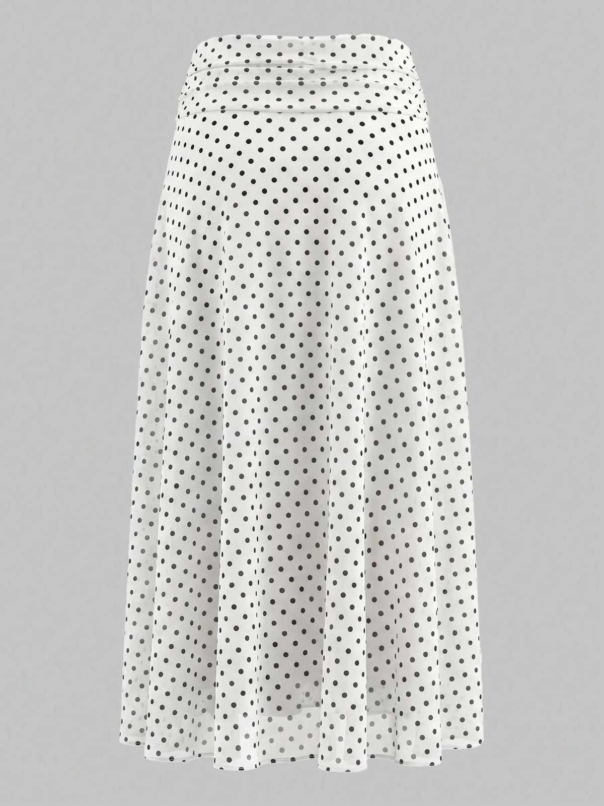 Elegant Women's Mid-Length Asymmetric Polka Dot Dress, Made Of Moderately Elastic Knit Fabric