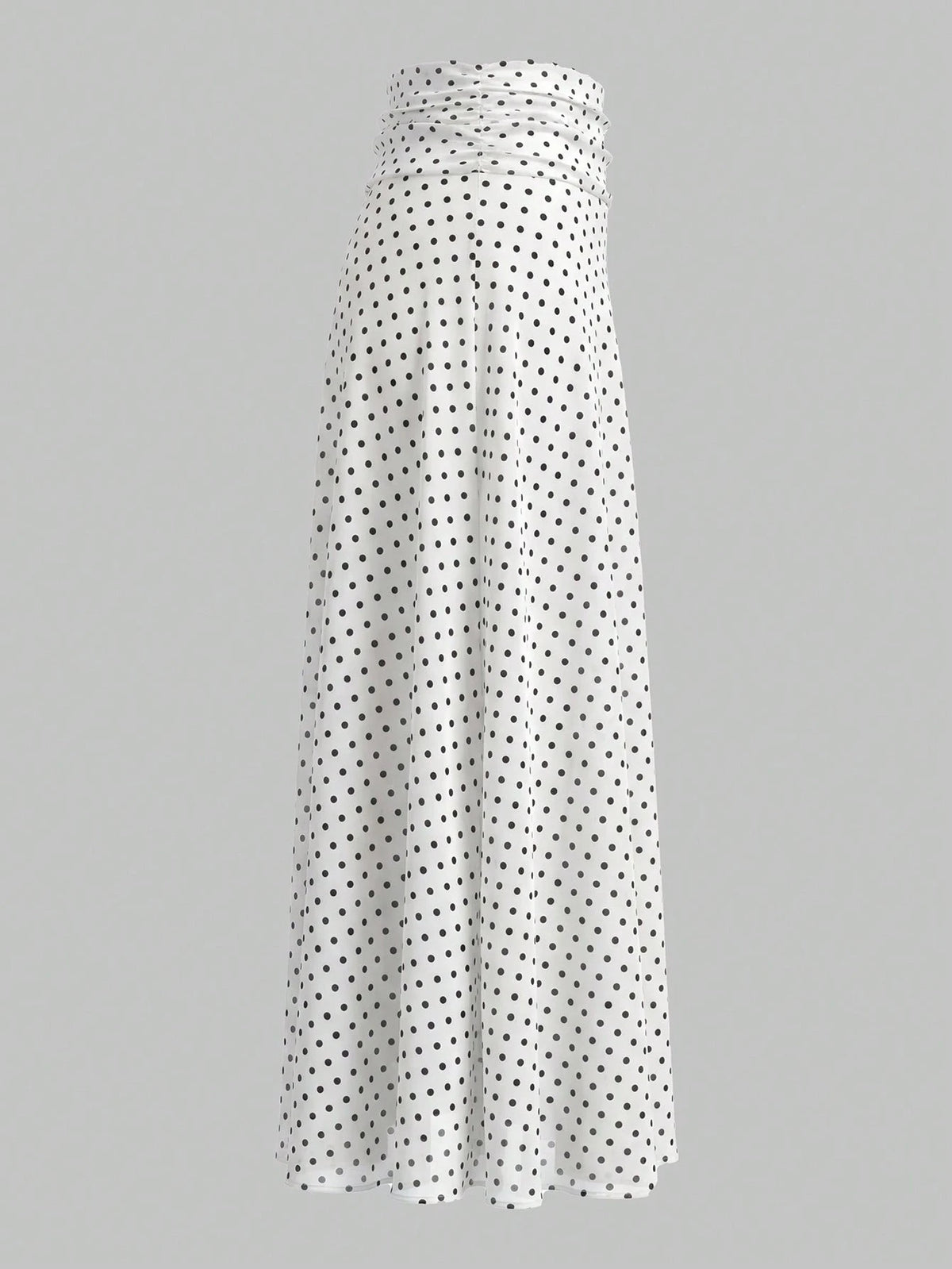 Elegant Women's Mid-Length Asymmetric Polka Dot Dress, Made Of Moderately Elastic Knit Fabric