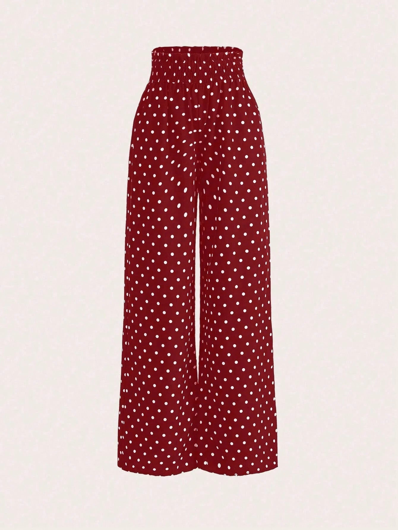 EMERY ROSE Women's Fashion Casual Polka Dot Print Wide Leg Pants