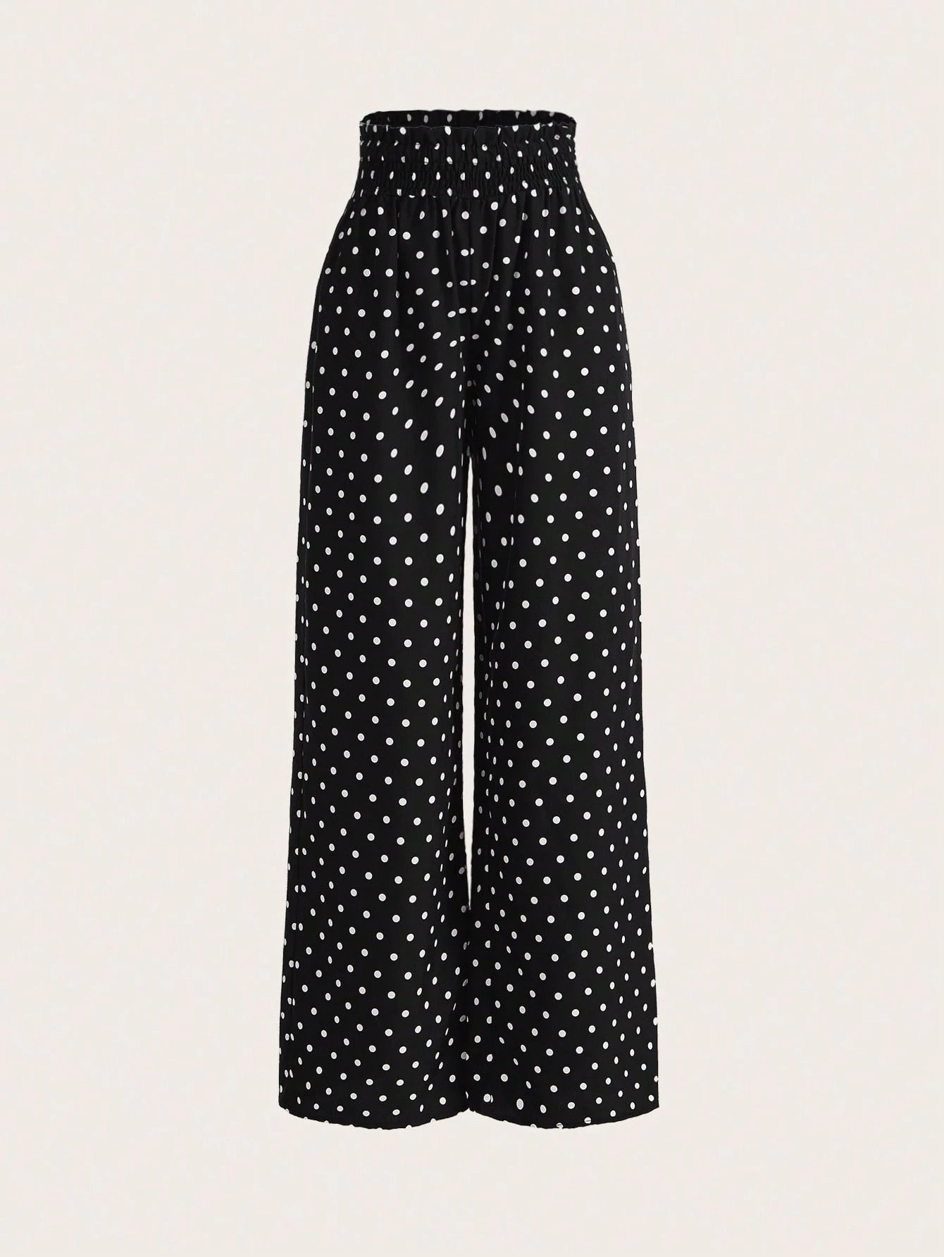 EMERY ROSE Women's Fashion Casual Polka Dot Print Wide Leg Pants