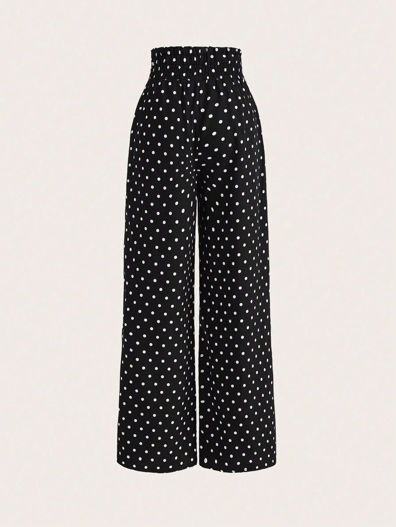 EMERY ROSE Women's Fashion Casual Polka Dot Print Wide Leg Pants