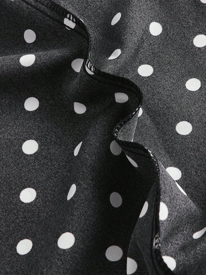EMERY ROSE Women's Fashion Casual Polka Dot Print Wide Leg Pants