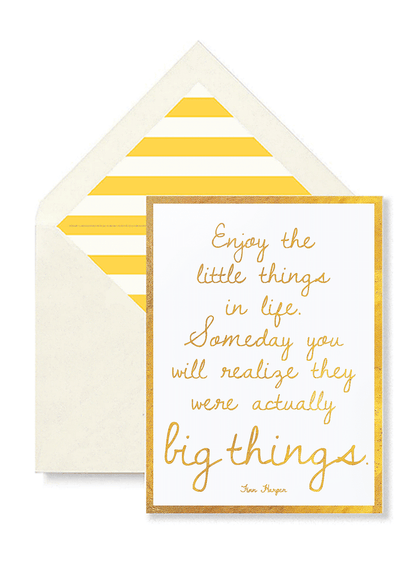 Enjoy The Little Things In Life Greeting Card, Single Folded Card or Boxed Set of 8 - Ben's Garden