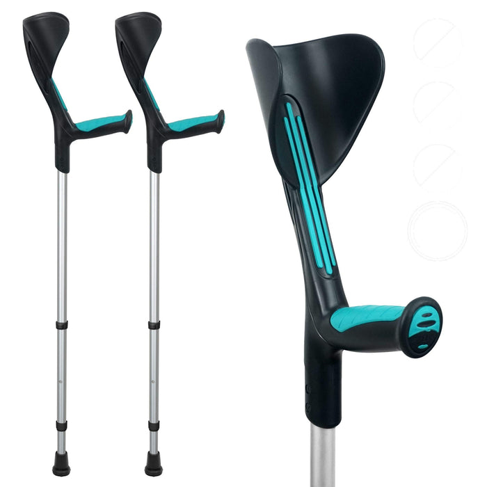 Ergonomic Adjustable Adult Forearm Walking Handicap Crutches 2 PC