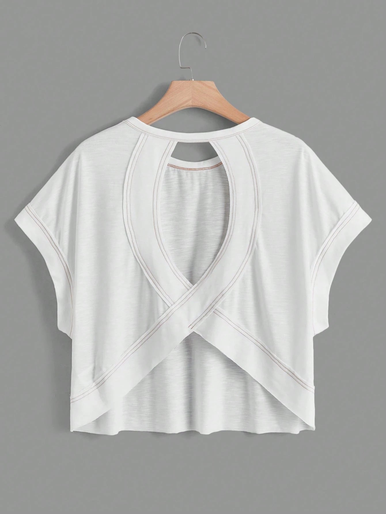 Essnce Women's Casual Round Neck Backless Asymmetrical Hem Loose Sleeveless T-Shirt, Suitable For Summer,Summer Top