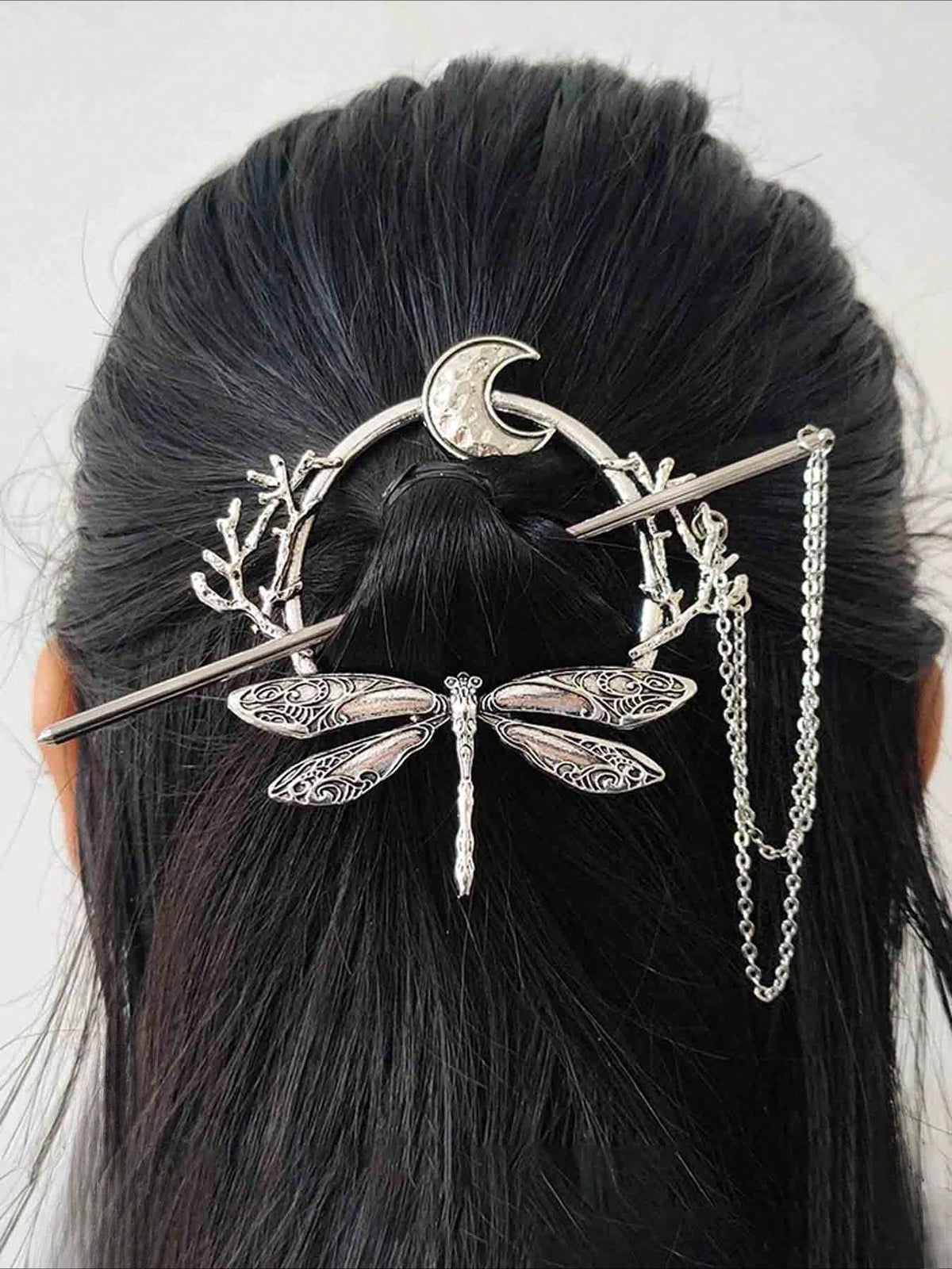 Eterna Glow Viking Retro Dragonfly Hairstick Tassels Design With Chain Hair Clips Vintage Style Branch Hairpins Hair Accessories Mother's Day Daily Wear Gifts