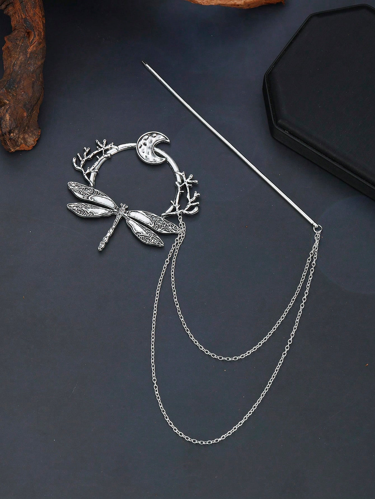 Eterna Glow Viking Retro Dragonfly Hairstick Tassels Design With Chain Hair Clips Vintage Style Branch Hairpins Hair Accessories Mother's Day Daily Wear Gifts