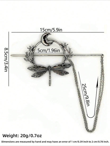 Eterna Glow Viking Retro Dragonfly Hairstick Tassels Design With Chain Hair Clips Vintage Style Branch Hairpins Hair Accessories Mother's Day Daily Wear Gifts