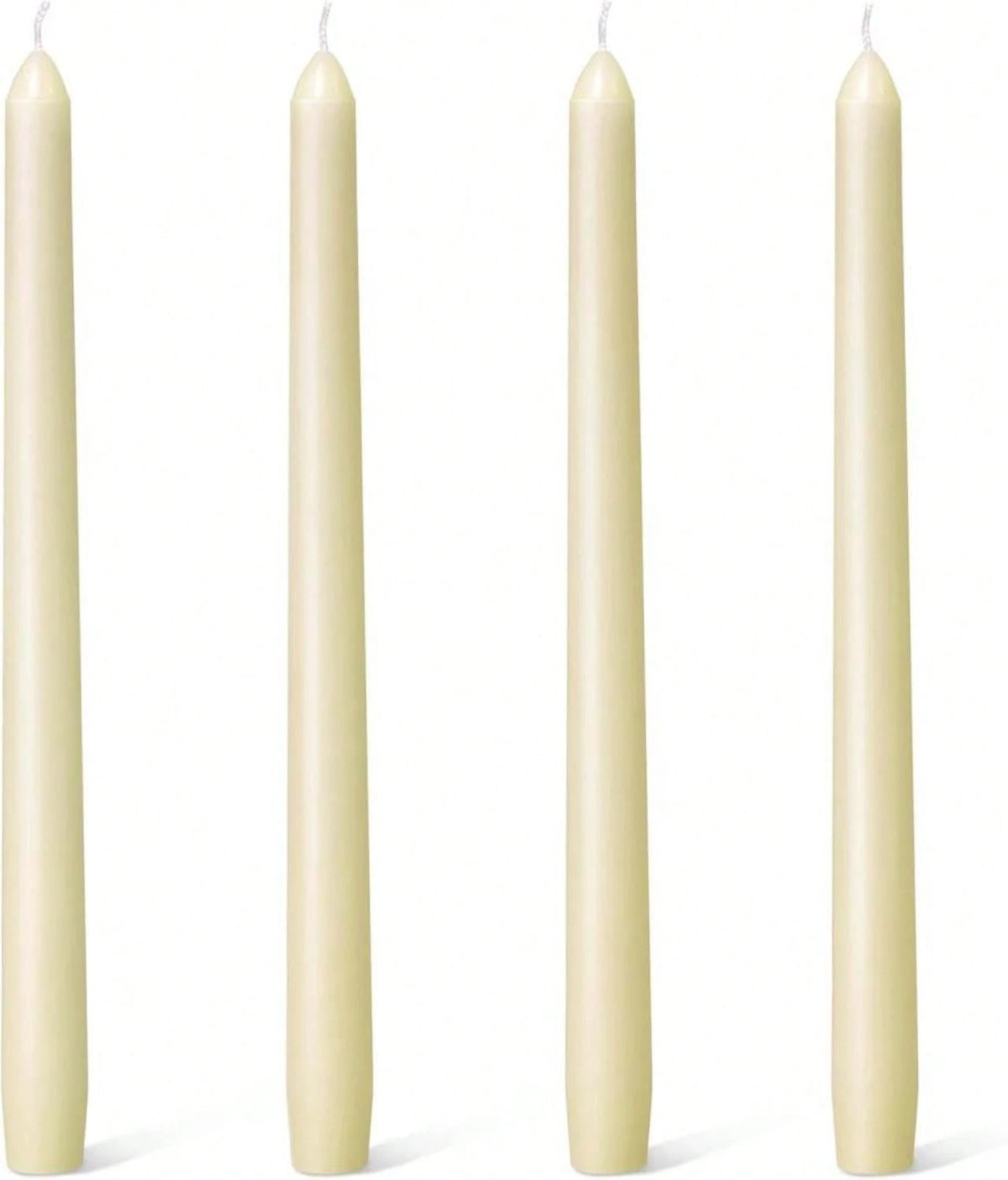 Everymoment Ivory Taper Candles- 4 Pack 10 Inch Candlesticks- Dripless &Amp; Smokeless Tapered Candle 8 Hours Unscented Cream Candle Sticks- Perfect For Wedding Holiday Dinner Party Home Decor