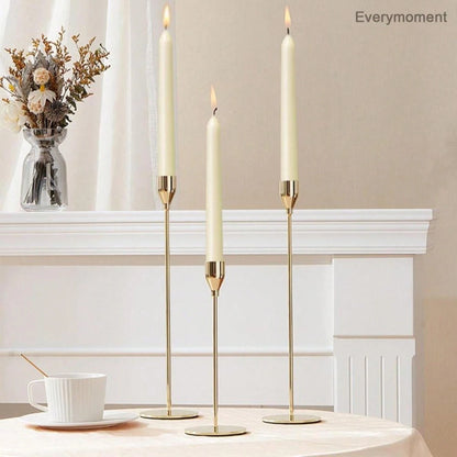 Everymoment Ivory Taper Candles- 4 Pack 10 Inch Candlesticks- Dripless &Amp; Smokeless Tapered Candle 8 Hours Unscented Cream Candle Sticks- Perfect For Wedding Holiday Dinner Party Home Decor