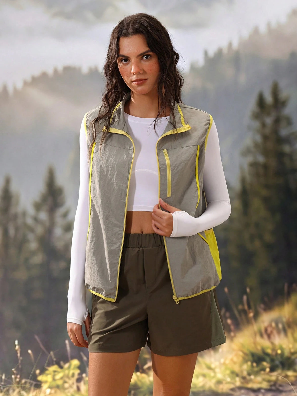 Exploreva Women's Zipper Front Loose Casual Outdoor Vest Jacket