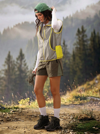 Exploreva Women's Zipper Front Loose Casual Outdoor Vest Jacket