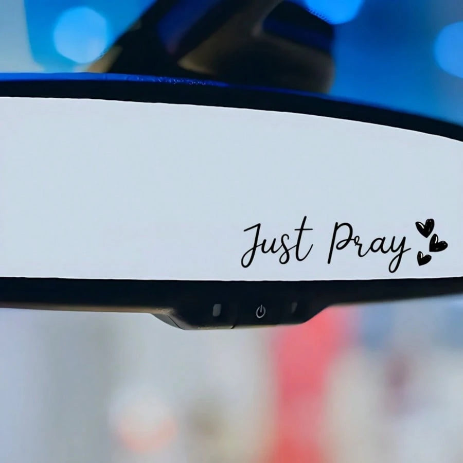 Exquisite Heart Design Just Pray Sticker Decal For Car, Laptop, Truck, Motorcycle And Phone, Perfect Holiday Gift