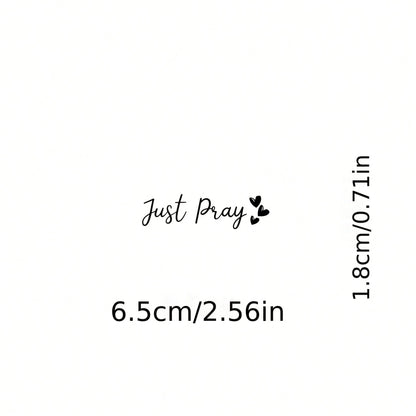 Exquisite Heart Design Just Pray Sticker Decal For Car, Laptop, Truck, Motorcycle And Phone, Perfect Holiday Gift