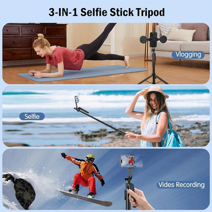 Extendable Auto Face Tracking Tripod 360° Rotation With Light, No App, 70.9" Motion Sensor Phone Tripod Stand, Face Body Phone Camera Mount Gesture Control For Vlog/Live Stream/Video Recording LED Lig
