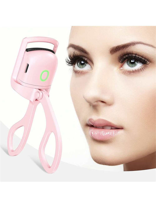 Eyelash Curler, Pink Rechargeable Professional Heated Lash Curlers Rapid Heat-Up Handheld Electric Eyelash Curler Makeup Tool For Women New Years Gift Travel Accessories