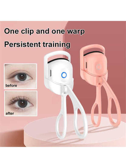 Eyelash Curler, Pink Rechargeable Professional Heated Lash Curlers Rapid Heat-Up Handheld Electric Eyelash Curler Makeup Tool For Women New Years Gift Travel Accessories