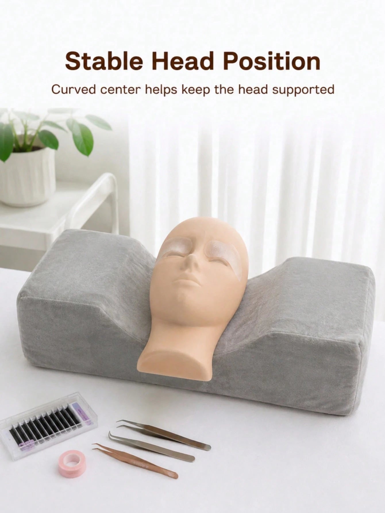 Eyelash Salon Neck Pillow, Comfortable Velvet Memory Foam Pillow, Eyelash Extension Beauty Neck Protection Pillow