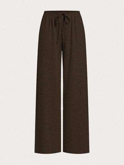 EZwear 2 Colors Women Drawstring Waist Loose Casual Wide Leg Pants Lounge Comfy Pants,Fall,Fall Clothes For Women,Winter
