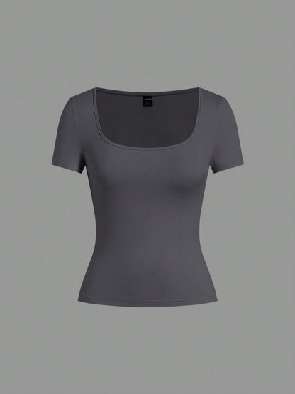 EZwear 5pcs/Set Assorted Color Knit Women T-Shirts