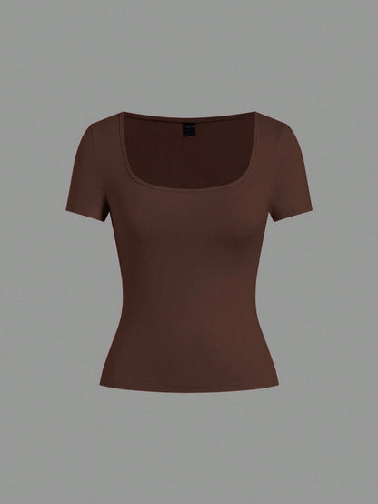 EZwear 5pcs/Set Assorted Color Knit Women T-Shirts