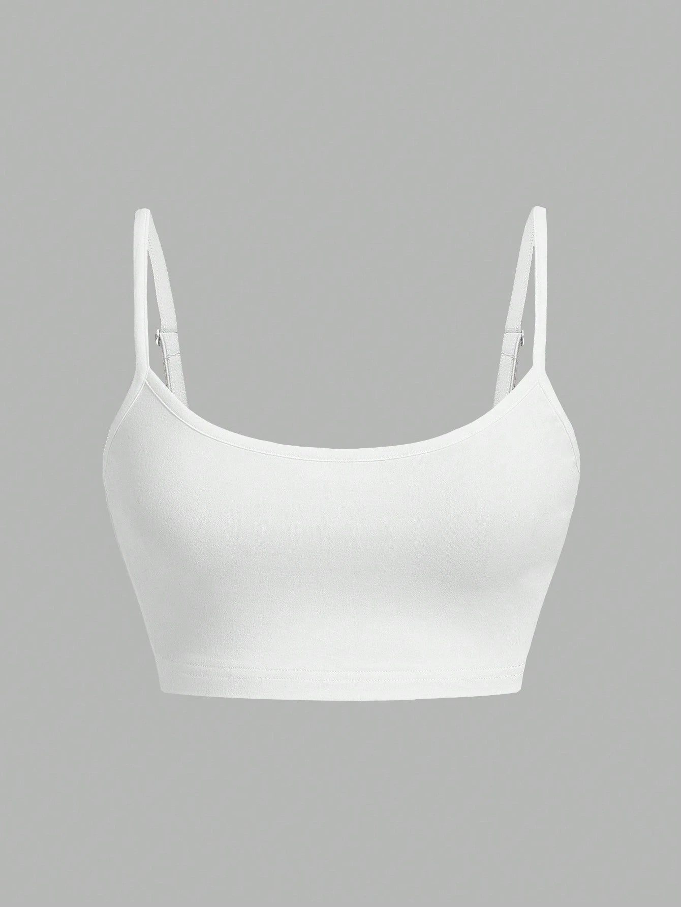 EZwear Casual Sexy White Cropped Camisole Tank Top, Slim Fit For Women, Summer