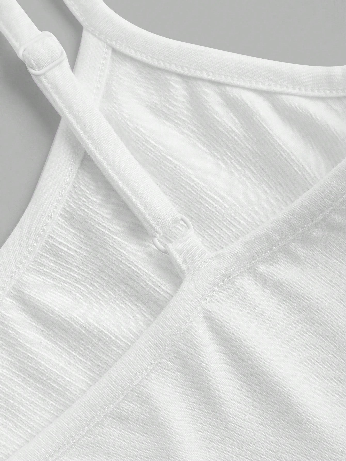 EZwear Casual Sexy White Cropped Camisole Tank Top, Slim Fit For Women, Summer