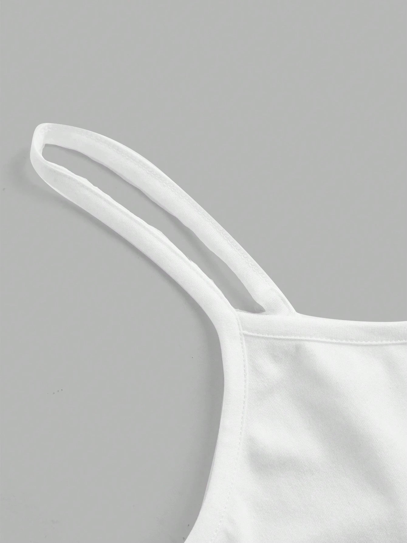 EZwear Casual Sexy White Cropped Camisole Tank Top, Slim Fit For Women, Summer