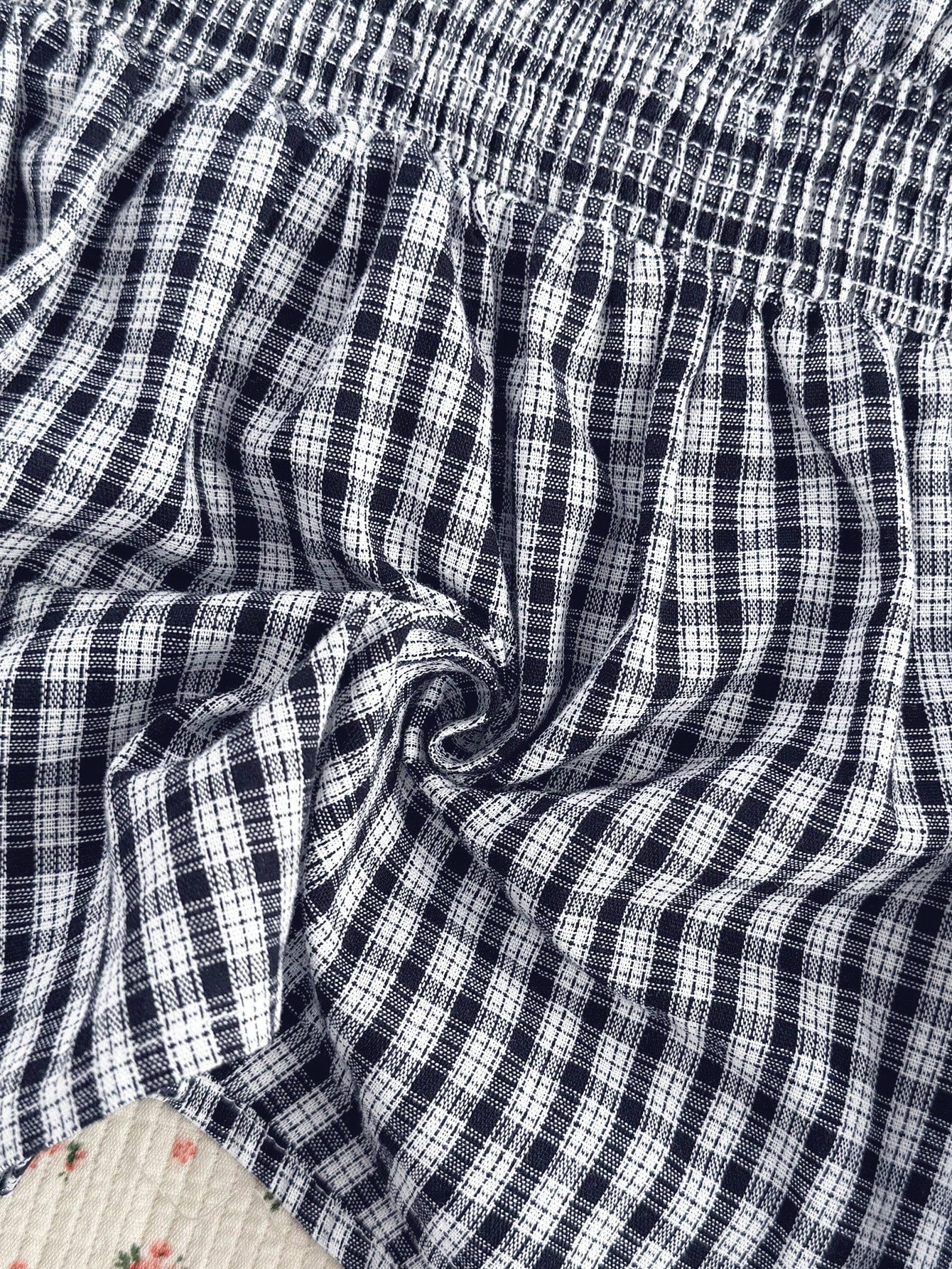 EZwear Navy & White Plaid Casual Plus Size Shirt, Fashionable For Summer