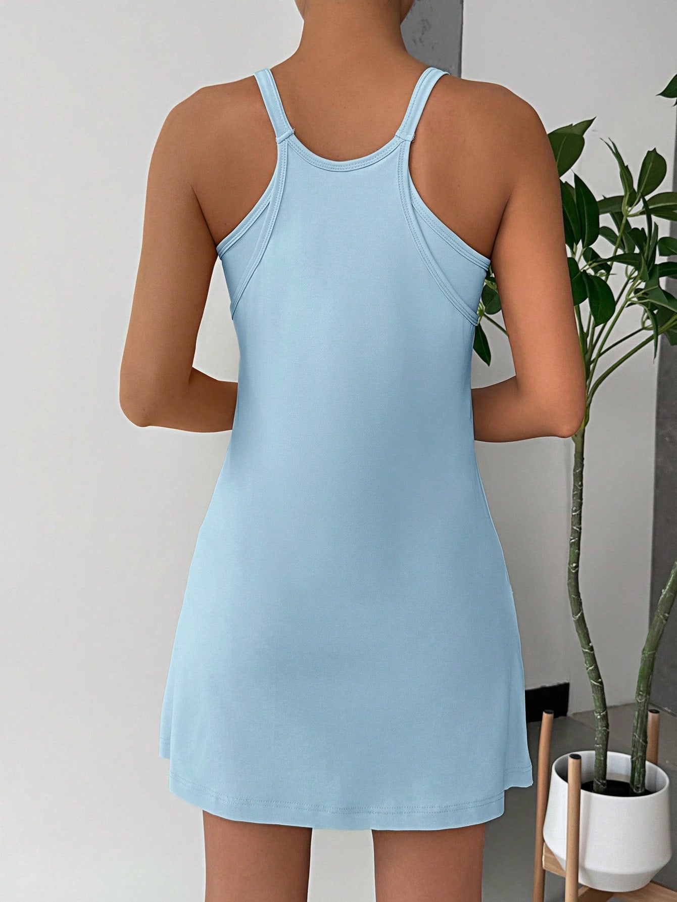 EZwear Women's Casual Solid Color Camisole Sundress,Pastel Dresses For Women