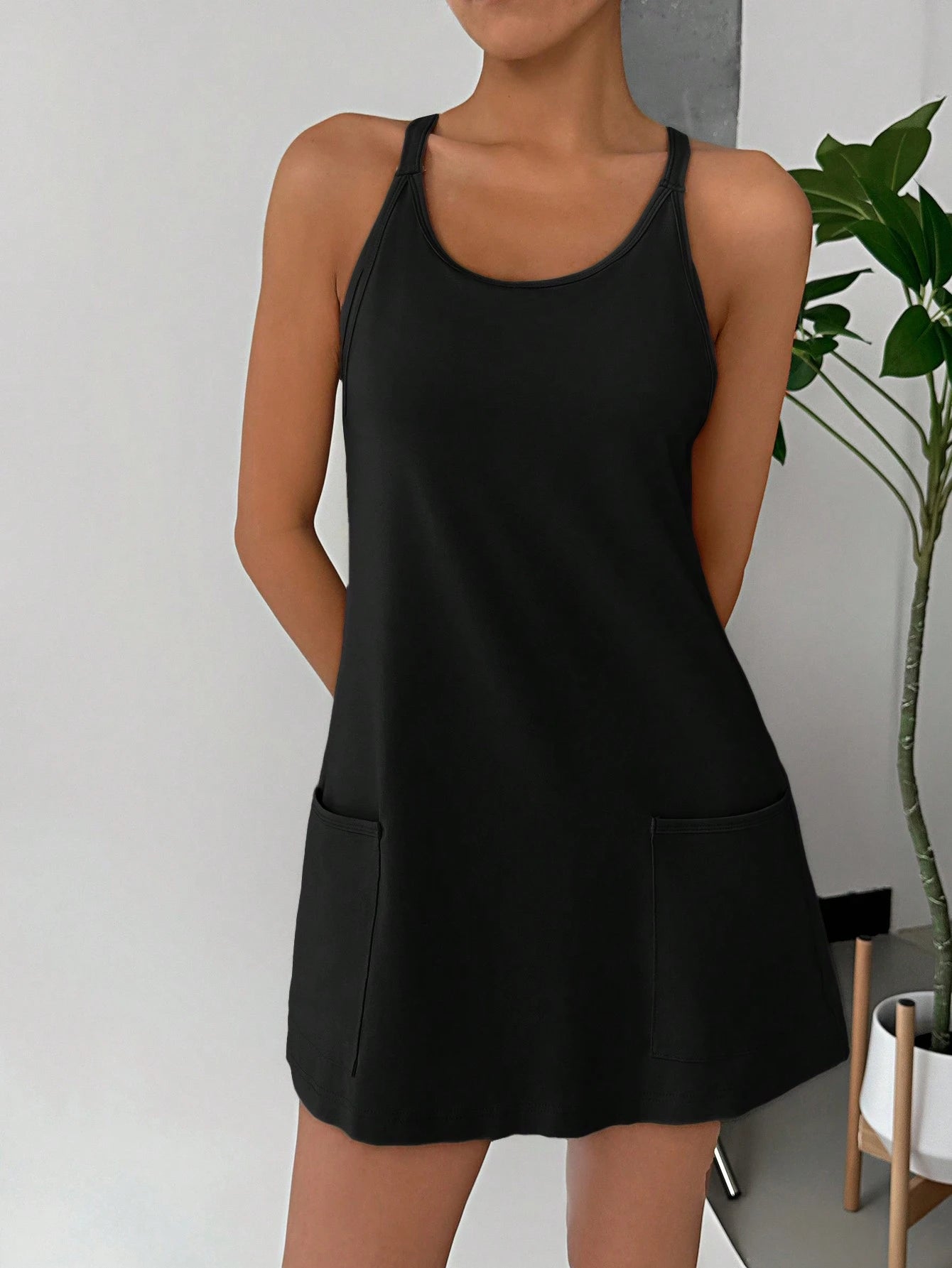 EZwear Women's Casual Solid Color Camisole Sundress,Pastel Dresses For Women