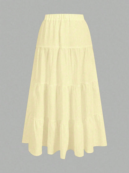 EZwear Women's Casual Vacation Multi-Layer Cake Skirt, Suitable For Summer