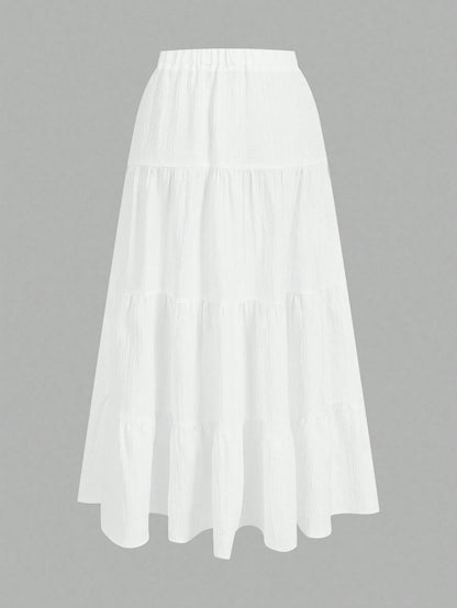 EZwear Women's Casual Vacation Multi-Layer Cake Skirt, Suitable For Summer