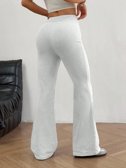 EZwear Women's Casual Versatile Embroidered Drawstring Waist Flare Sweatpants,Fall Flared Sweatpants Comfy Pants Women Sweatpants