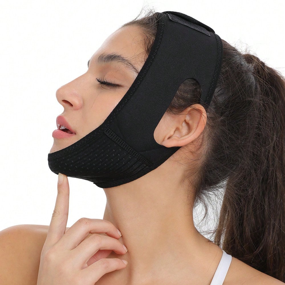 Facial Sleep Protection Product, Chin Exerciser, Chin Beauty Massager, Highly Breathable, Pink