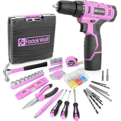 FADAKWALT Cordless Drill Set 118-Piece With LED Light, Electric Power Drill Kit With 180 In-Lbs Torque, Lightweight DIY Tool Set For Home Repair, Furniture Assembly And Car Maintenance