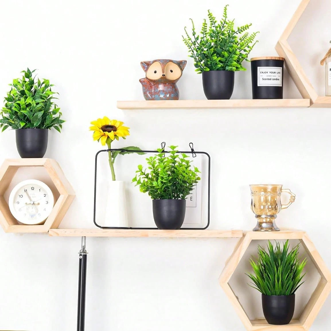 Fake Plants 4 Packs Artificial Plants Small Faux Plants Black Bathroom Accessories For Bathroom Home Office Desk Decor Indoor