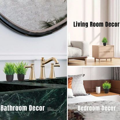 Fake Plants 4 Packs Artificial Plants Small Faux Plants Black Bathroom Accessories For Bathroom Home Office Desk Decor Indoor