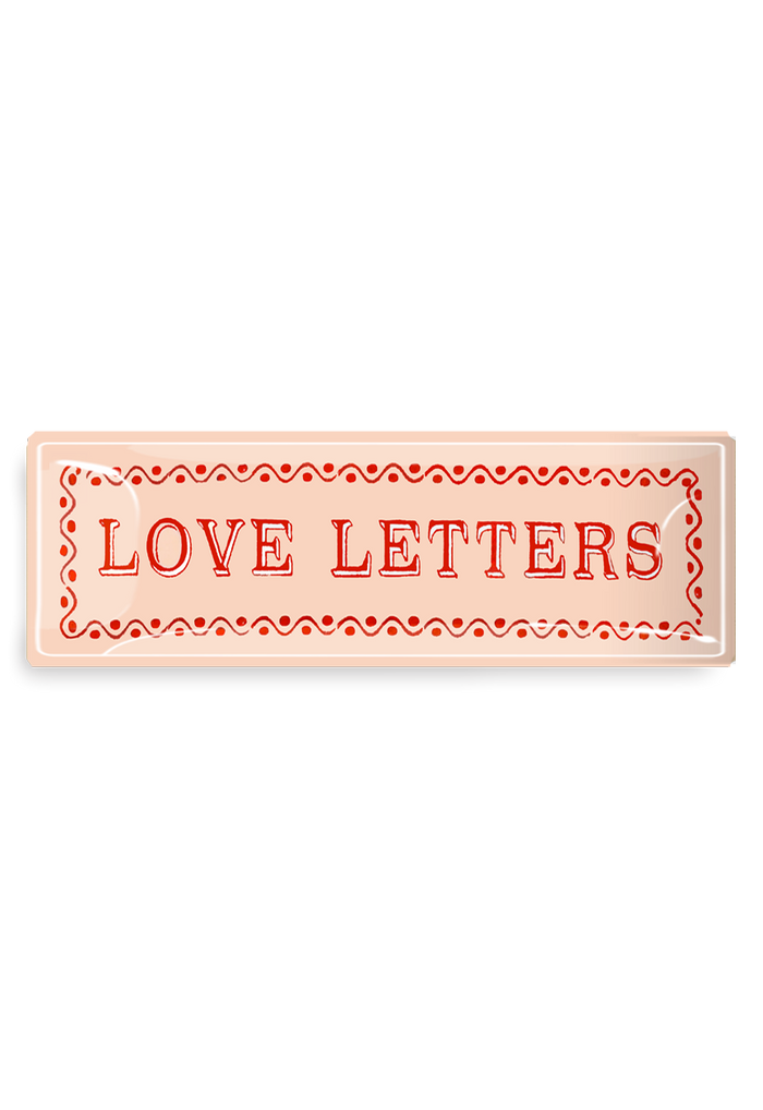 Fancy Love Letters Decoupage Glass Tray - Ben's Garden
