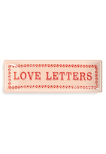 Fancy Love Letters Decoupage Glass Tray - Ben's Garden