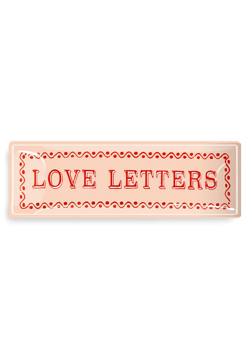 Fancy Love Letters Decoupage Glass Tray - Ben's Garden