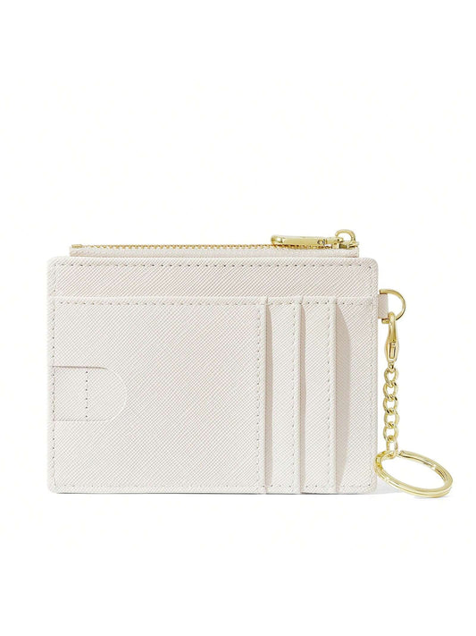 Fashion Cardholder Simple & Stylish Cardholder Compatible With Cards And Lipsticks With And Zipper Pocket Multifunctional And Portable Suitable For Daily Commute Anniversary Birthday Gift Suitable For