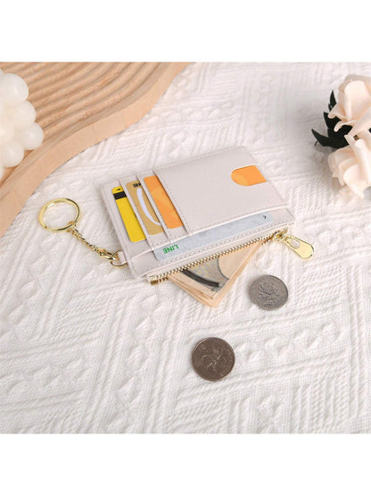 Fashion Cardholder Simple & Stylish Cardholder Compatible With Cards And Lipsticks With And Zipper Pocket Multifunctional And Portable Suitable For Daily Commute Anniversary Birthday Gift Suitable For