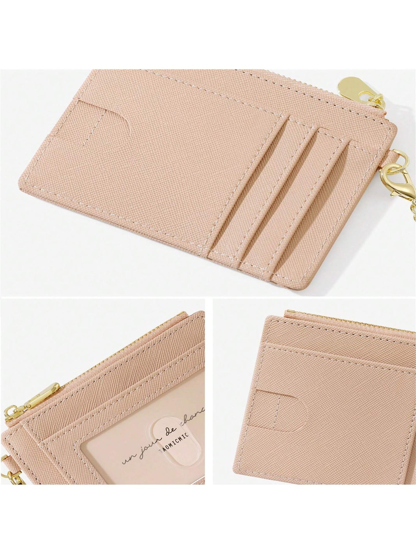 Fashion Cardholder Simple & Stylish Cardholder Compatible With Cards And Lipsticks With And Zipper Pocket Multifunctional And Portable Suitable For Daily Commute Anniversary Birthday Gift Suitable For