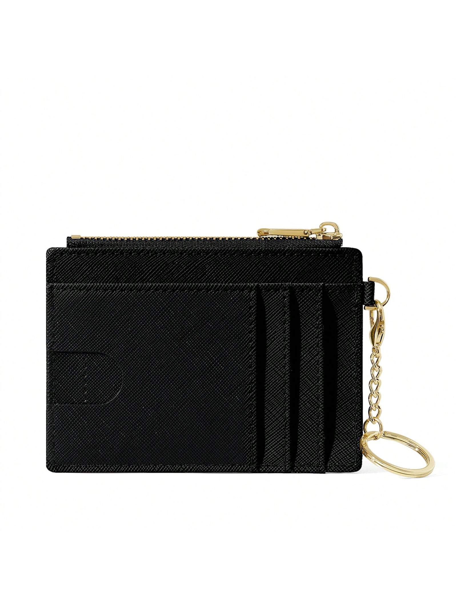 Fashion Cardholder Simple & Stylish Cardholder Compatible With Cards And Lipsticks With And Zipper Pocket Multifunctional And Portable Suitable For Daily Commute Anniversary Birthday Gift Suitable For
