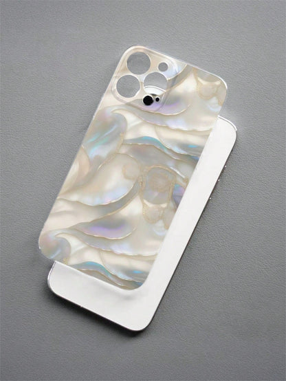 Fashion Creative Full-Screen Shell Pattern Marble Texture Anti-Scratch Anti-Fingerprint Transparent TPU Soft Case, Camera Lens Protection Compatible With Apple 11/12/13/14/15/16/17, Galaxy M34/S25/A15