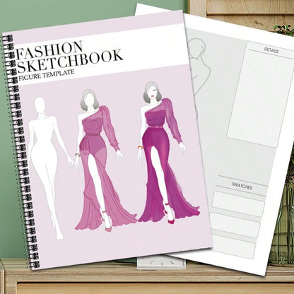 Fashion Sketchbook- Professional Fashion Sketch Notebook, Design Clothing Like Professional Designers And Illustrators, High-Quality Paper, Multiple Fashion Figure Templates (Pen Not Included)