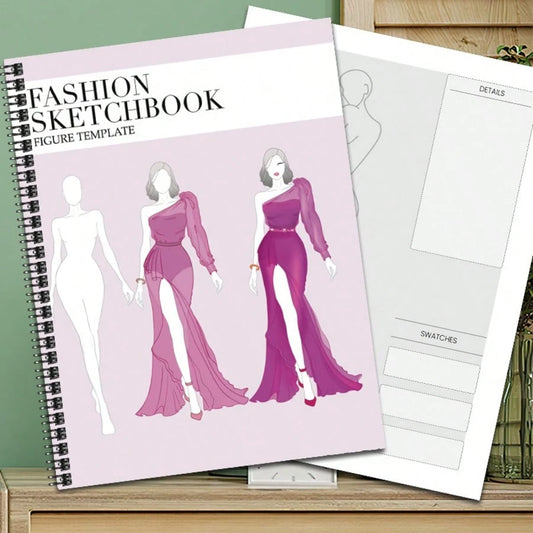 Fashion Sketchbook- Professional Fashion Sketch Notebook, Design Clothing Like Professional Designers And Illustrators, High-Quality Paper, Multiple Fashion Figure Templates (Pen Not Included)