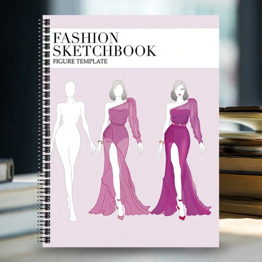 Fashion Sketchbook- Professional Fashion Sketch Notebook, Design Clothing Like Professional Designers And Illustrators, High-Quality Paper, Multiple Fashion Figure Templates (Pen Not Included)